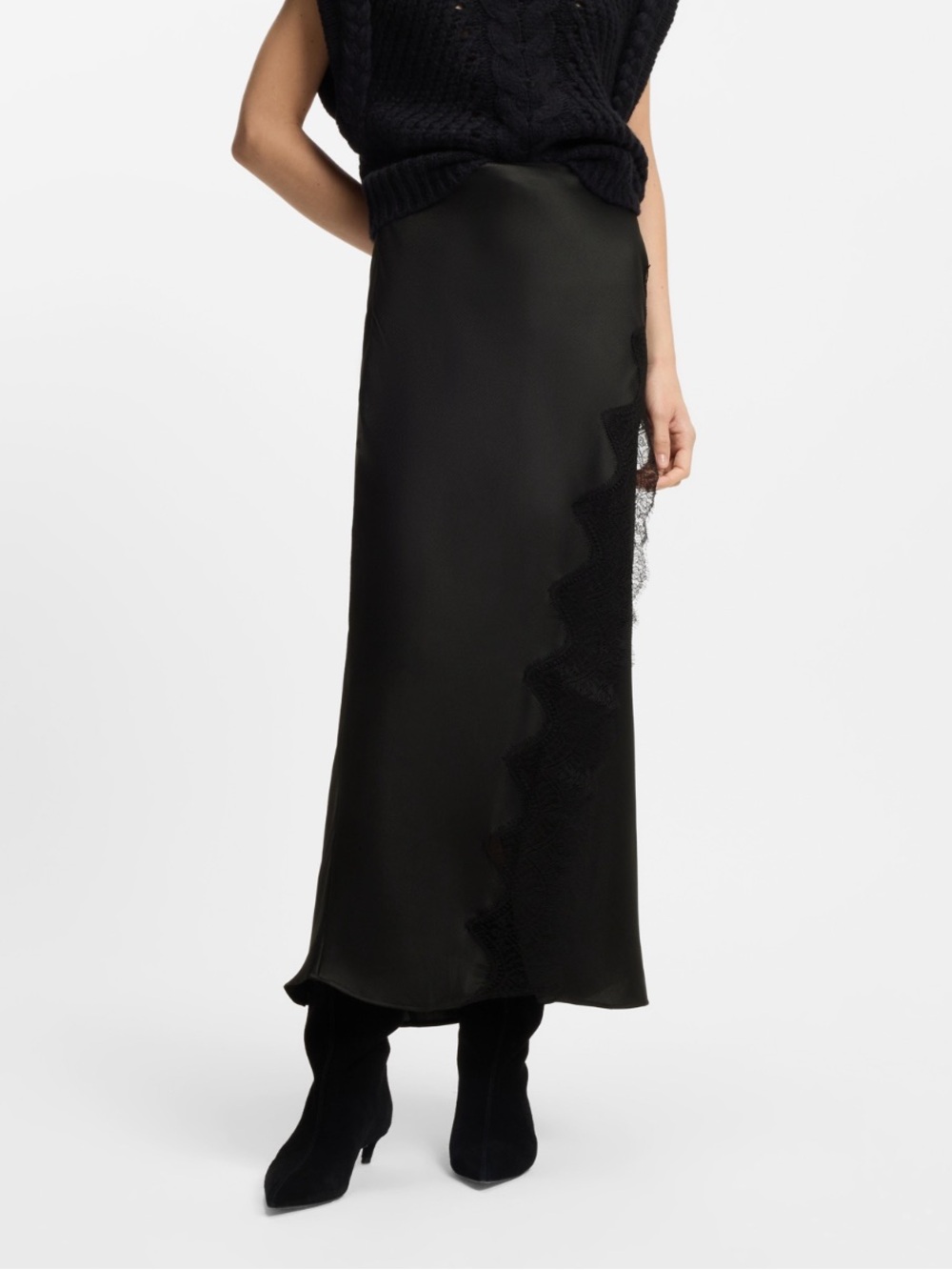 Hugo Boss Lace Trim Maxi Skirt